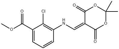 Benzoic acid, 2-chloro-3-[[(2,2-dimethyl-4,6-dioxo-1,3-dioxan-5-ylidene)methyl]amino]-, methyl ester
