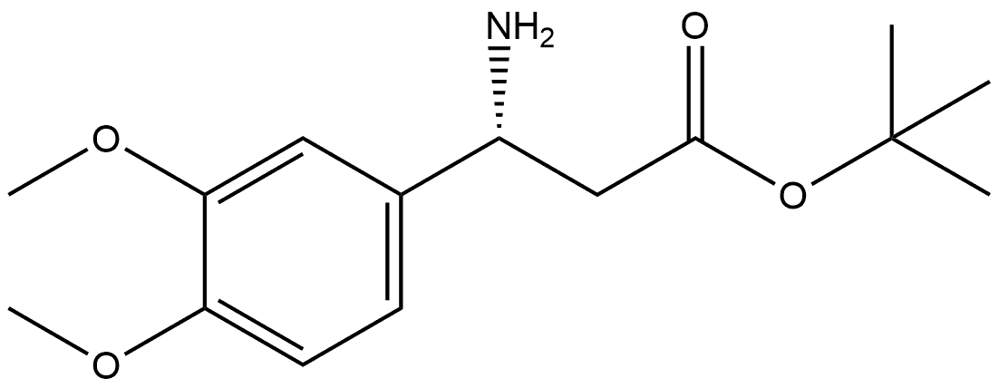 Benzenepropanoic acid, β-amino-3,4-dimethoxy-, 1,1-dimethylethyl ester, (βR)- Structure