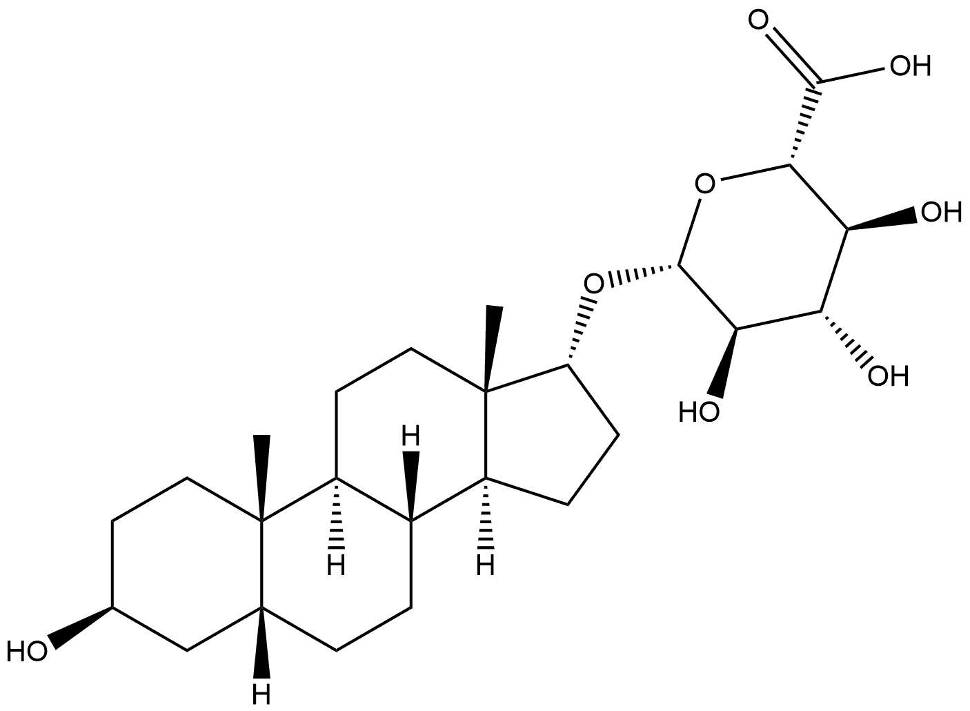 Androstane-3α,17β-diol 17-Glucuronide Structure