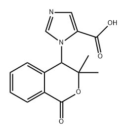 1H-Imidazole-5-carboxylic acid, 1-(3,4-dihydro-3,3-dimethyl-1-oxo-1H-2-benzopyran-4-yl)- 结构式