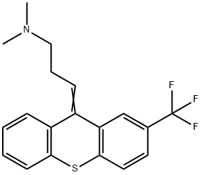 1-Propanamine, N,N-dimethyl-3-[2-(trifluoromethyl)-9H-thioxanthen-9-ylidene]- Struktur
