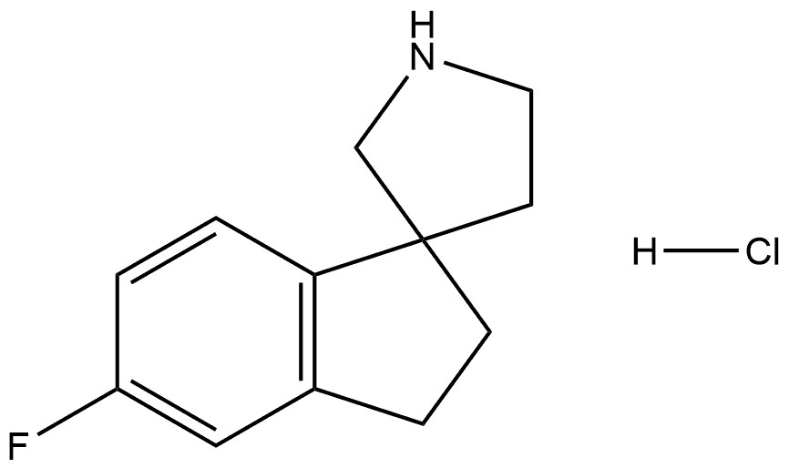 5-Fluoro-2,3-dihydrospiro[indene-1,3'-pyrrolidine] hydrochloride Struktur