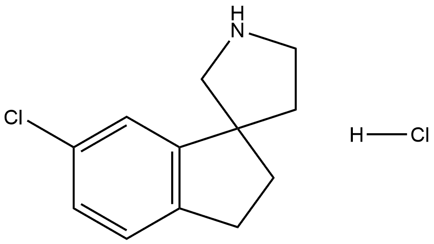 6-Chloro-2,3-dihydrospiro[indene-1,3'-pyrrolidine] hydrochloride Struktur