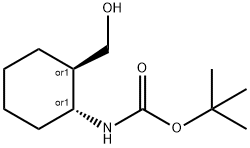 Carbamic acid, N-[(1R,2R)-2-(hydroxymethyl)cyclohexyl]-, 1,1-dimethylethyl ester, rel- Struktur