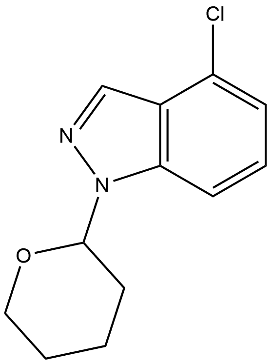 1H-Indazole, 4-chloro-1-(tetrahydro-2H-pyran-2-yl)-, (-)- Struktur