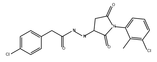 Benzeneacetic acid, 4-chloro-, 2-[1-(3-chloro-2-methylphenyl)-2,5-dioxo-3-pyrrolidinyl]hydrazide Structure