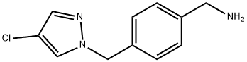 BENZENEMETHANAMINE, 4-[(4-CHLORO-1H-PYRAZOL-1-YL)METHYL]- Struktur