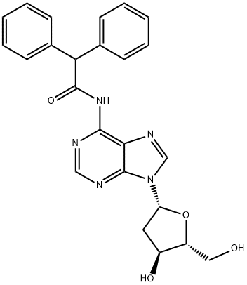 N-(9-((2R,4S,5R)-4-Hydroxy-5-(hydroxymethyl)tetrahydrofuran-2-yl)-9H-purin-6-yl)-2,2-diphenylacetamide Structure