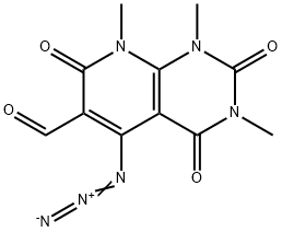 5-Azido-1,2,3,4,7,8-hexahydro-1,3,8-trimethyl-2,4,7-trioxopyrido[2,3-d]pyrimidine-6-carboxaldehyde Struktur