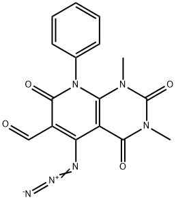 5-Azido-1,2,3,4,7,8-hexahydro-1,3-dimethyl-2,4,7-trioxo-8-phenylpyrido[2,3-d]pyrimidine-6-carboxaldehyde Struktur