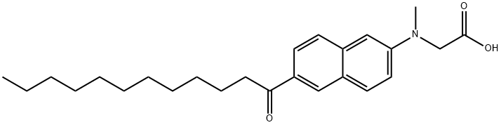 Glycine, N-methyl-N-[6-(1-oxododecyl)-2-naphthalenyl]- Structure
