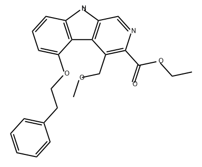 9H-Pyrido[3,4-b]indole-3-carboxylic acid, 4-(methoxymethyl)-5-(2-phenylethoxy)-, ethyl ester Structure