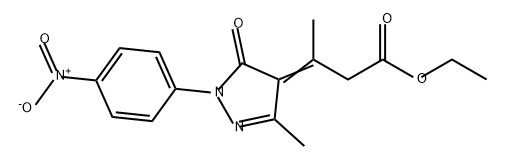 Butanoic acid, 3-[1,5-dihydro-3-methyl-1-(4-nitrophenyl)-5-oxo-4H-pyrazol-4-ylidene]-, ethyl ester