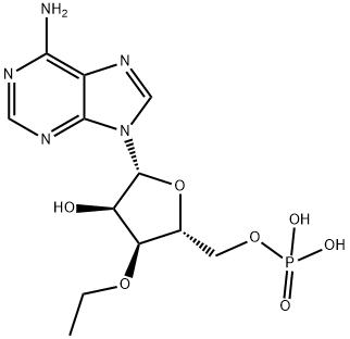 ((2R,3S,4R,5R)-5-(6-Amino-9H-purin-9-yl)-3-ethoxy-4-hydroxytetrahydrofuran-2-yl)methyl dihydrogen phosphate 结构式