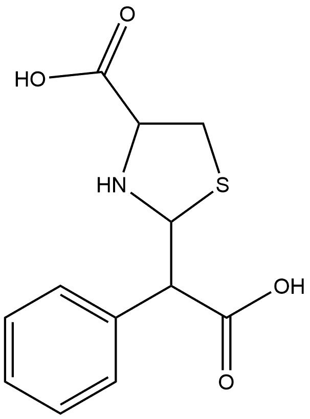 2-Thiazolidineacetic acid, 4-carboxy-α-phenyl- Structure