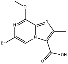6-bromo-8-methoxy-2-methylimidazo<1,2-a>pyrazine-3-carboxylic acid,97692-64-3,结构式