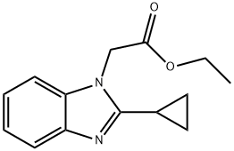 1H-Benzimidazole-1-acetic acid, 2-cyclopropyl-, ethyl ester Structure