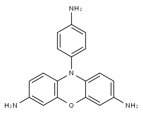 10H-Phenoxazine-3,7-diamine, 10-(4-aminophenyl)-,98155-57-8,结构式