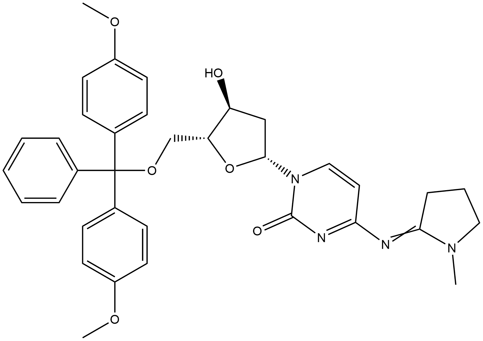 Cytidine, 5'-O-[bis(4-methoxyphenyl)phenylmethyl]-2'-deoxy-N-(1-methyl-2-pyrrolidinylidene)- (9CI)