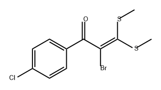 2-Propen-1-one, 2-bromo-1-(4-chlorophenyl)-3,3-bis(methylthio)- Struktur