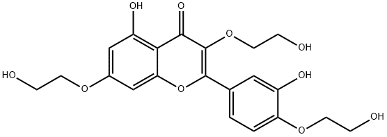 4H-1-Benzopyran-4-one, 5-hydroxy-3,7-bis(2-hydroxyethoxy)-2-[3-hydroxy-4-(2-hydroxyethoxy)phenyl]- Structure