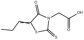 3-Thiazolidineacetic acid, 4-oxo-5-propylidene-2-thioxo- 化学構造式