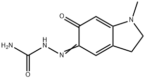 Hydrazinecarboxamide, 2-(1,2,3,6-tetrahydro-1-methyl-6-oxo-5H-indol-5-ylidene)- Structure