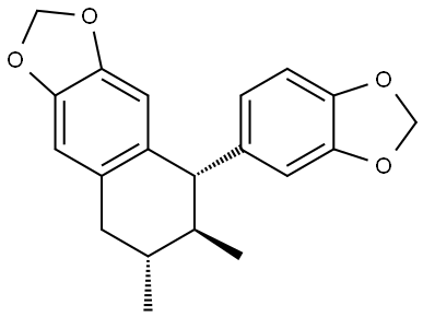 Naphtho[2,3-d]-1,3-dioxole, 5-(1,3-benzodioxol-5-yl)-5,6,7,8-tetrahydro-6,7-dimethyl-, (5S,6S,7R)-|CAGAYANIN