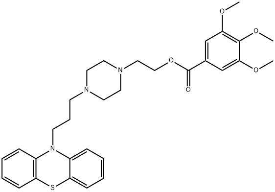 Benzoic acid, 3,4,5-trimethoxy-, 2-[4-[3-(10H-phenothiazin-10-yl)propyl]-1-piperazinyl]ethyl ester Structure