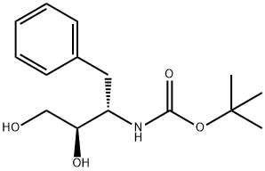 Carbamic acid, N-[(1S,2R)-2,3-dihydroxy-1-(phenylmethyl)propyl]-, 1,1-dimethylethyl ester Structure