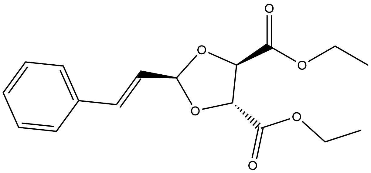 1,3-Dioxolane-4,5-dicarboxylic acid, 2-(2-phenylethenyl)-, diethyl ester, [4R-[2α(E),4α,5β]]- (9CI) Structure