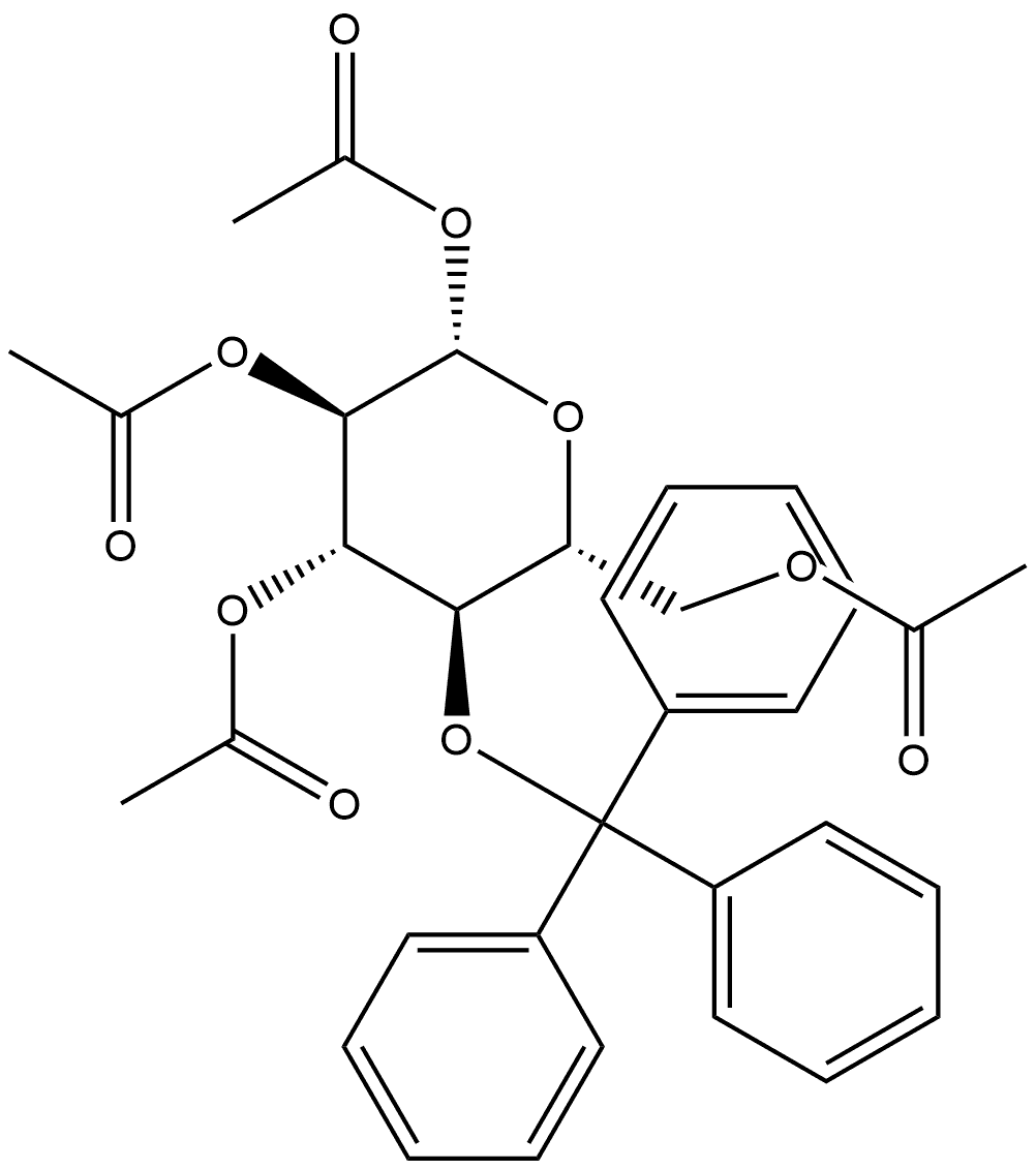 β-D-Glucopyranose, 4-O-(triphenylmethyl)-, tetraacetate (9CI)