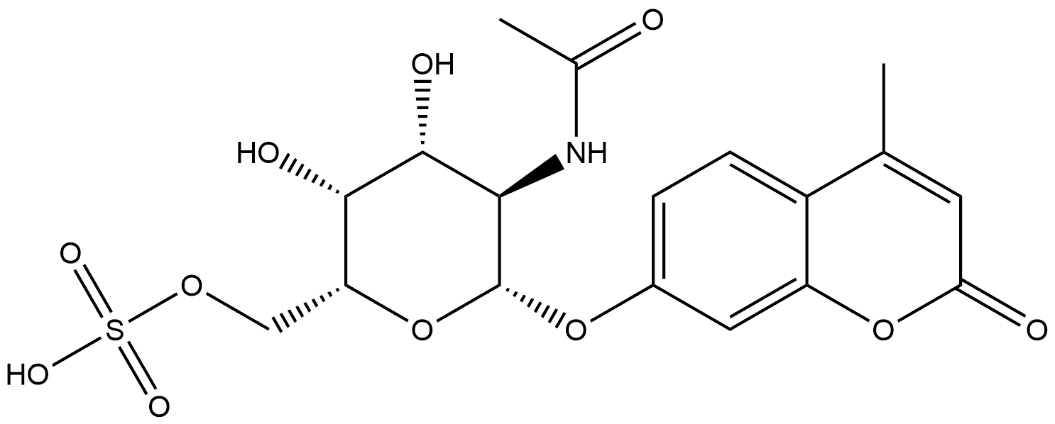 4-Methylumbelliferyl 2-Acetamido-2-deoxy-β-D-galactopyranoside 6-Sulfate Struktur