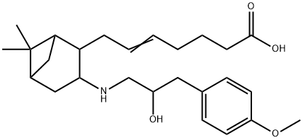 9,10-dimethylmethano-11,12-methano-16-(4-methoxyphenyl)-13,14-dihydro-13-aza-15-tetranorthromboxane A2 结构式