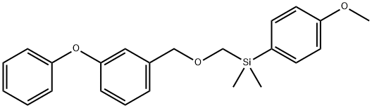 (4-Methoxyphenyl)dimethyl(((3-phenoxybenzyl)oxy)methyl)silane 结构式