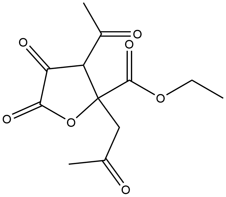 2-Pentulosaric acid, 3-acetyl-3-deoxy-4-C-(2-oxopropyl)-, 1,4-lactone, 5-ethyl ester Structure