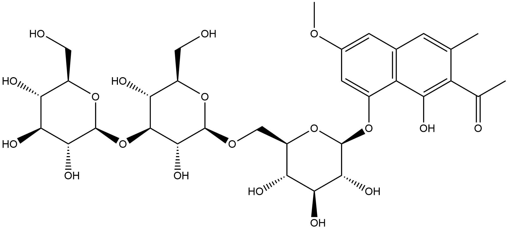 决明酮三葡萄糖苷, 1002727-58-3, 结构式