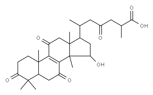 Lanost-8-en-26-oic acid, 15-hydroxy-3,7,11,23-tetraoxo-, (15α)- Struktur
