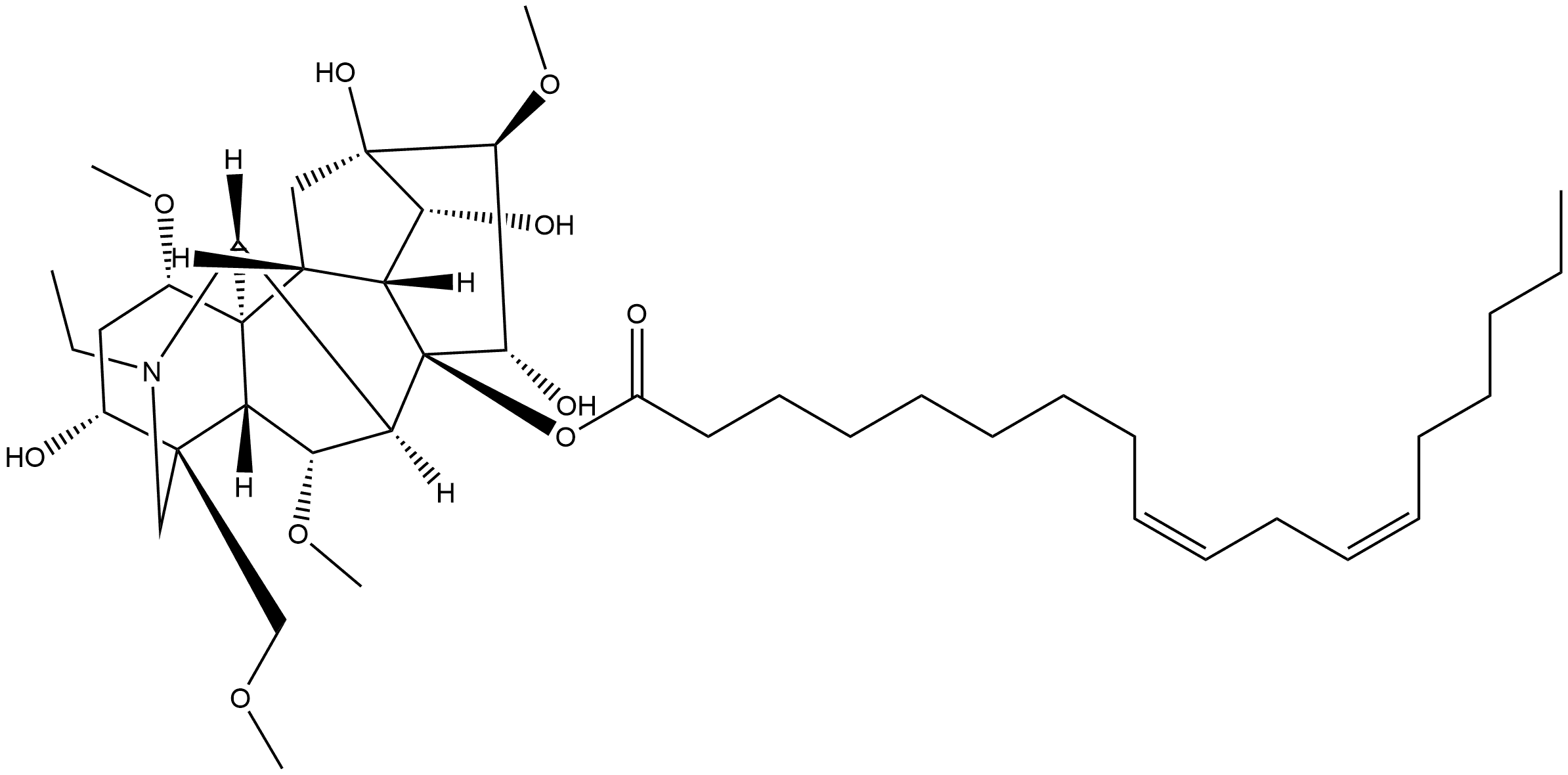 乌头原碱-8-亚油酸酯,1005031-40-2,结构式