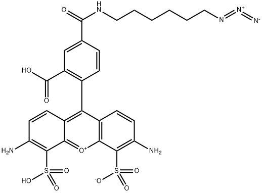Xanthylium, 3,6-diamino-9-[4-[[(6-azidohexyl)amino]carbonyl]-2-carboxyphenyl]-4,5-disulfo-, inner salt Structure