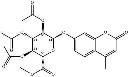 4-Methyl-2-oxo-2H-1-benzopyran-7-yl-β-D-glucopyranosiduronic Acid Methyl Ester 2,3,4-Triacetate Structure
