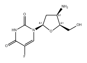 3'-beta-Amino-2',3'-dideoxy-5-fluorouridine Structure