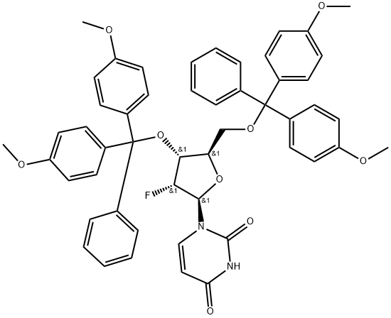 Uridine, 3',5'-bis-O-[bis(4-methoxyphenyl)phenylmethyl]-2'-deoxy-2'-fluoro- Structure