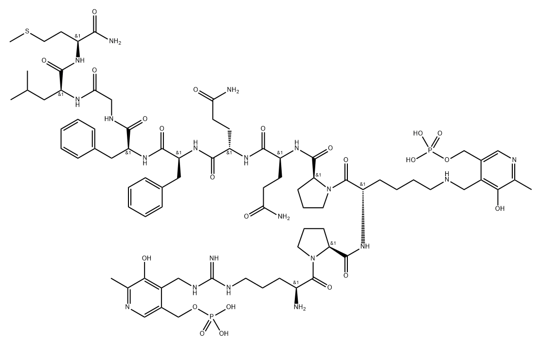 substance P, alpha-N-Arg(1)-epsilon-N-Lys(3)-di-(pyridoxal phosphate)- 结构式