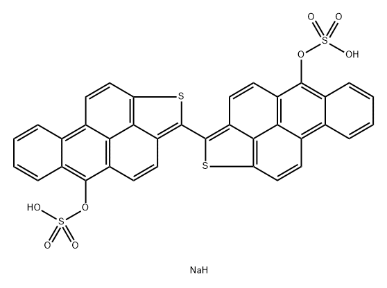 [2,2'-Bibenzo[4,5]phenaleno[1,9-bc]thiophene]-5,5'-diol, bis(hydrogen sulfate), disodium salt Struktur