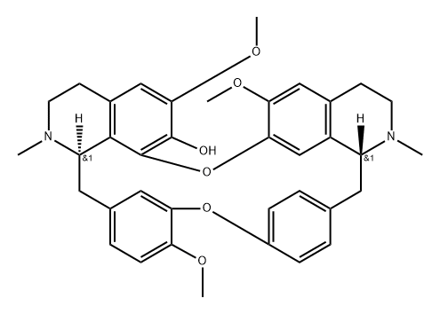 (1'R)-6,6',12-トリメトキシ-2,2'-ジメチルベルバマン-7-オール 化学構造式