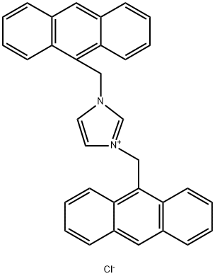 氯化 1,3-二(9-亚甲基蒽)-3-甲基咪唑, 1018068-81-9, 结构式