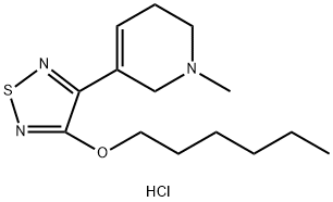 Pyridine, 3-[4-(hexyloxy)-1,2,5-thiadiazol-3-yl]-1,2,5,6-tetrahydro-1-methyl-, hydrochloride (1:1) Structure