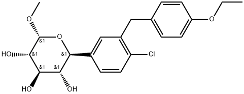 α-L-Xylopyranoside, methyl 5-C-[4-chloro-3-[(4-ethoxyphenyl)methyl]phenyl]-, (5S)- Structure
