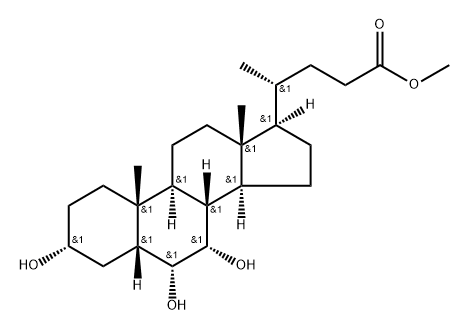 Cholan-24-oic acid, 3,6,7-trihydroxy-, methyl ester, (3α,5β,6α,7α)- Structure